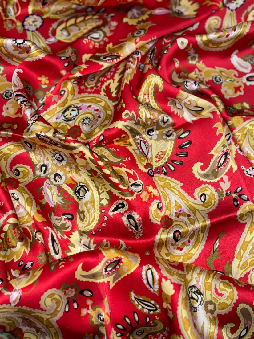 Wild Rags by Lois - Paisley Red/Taupe Diamond Paisley / 36x36 Wild Rags & Scarves