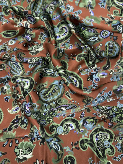 Wild Rags by Lois - Paisley Sage/Cigar Diamond Paisley / 36x36 Wild Rags & Scarves