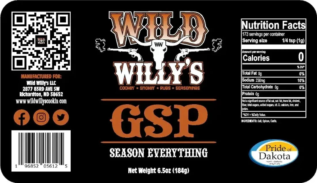 Wild Willy’s GSP-Season Everything Seasoning Food