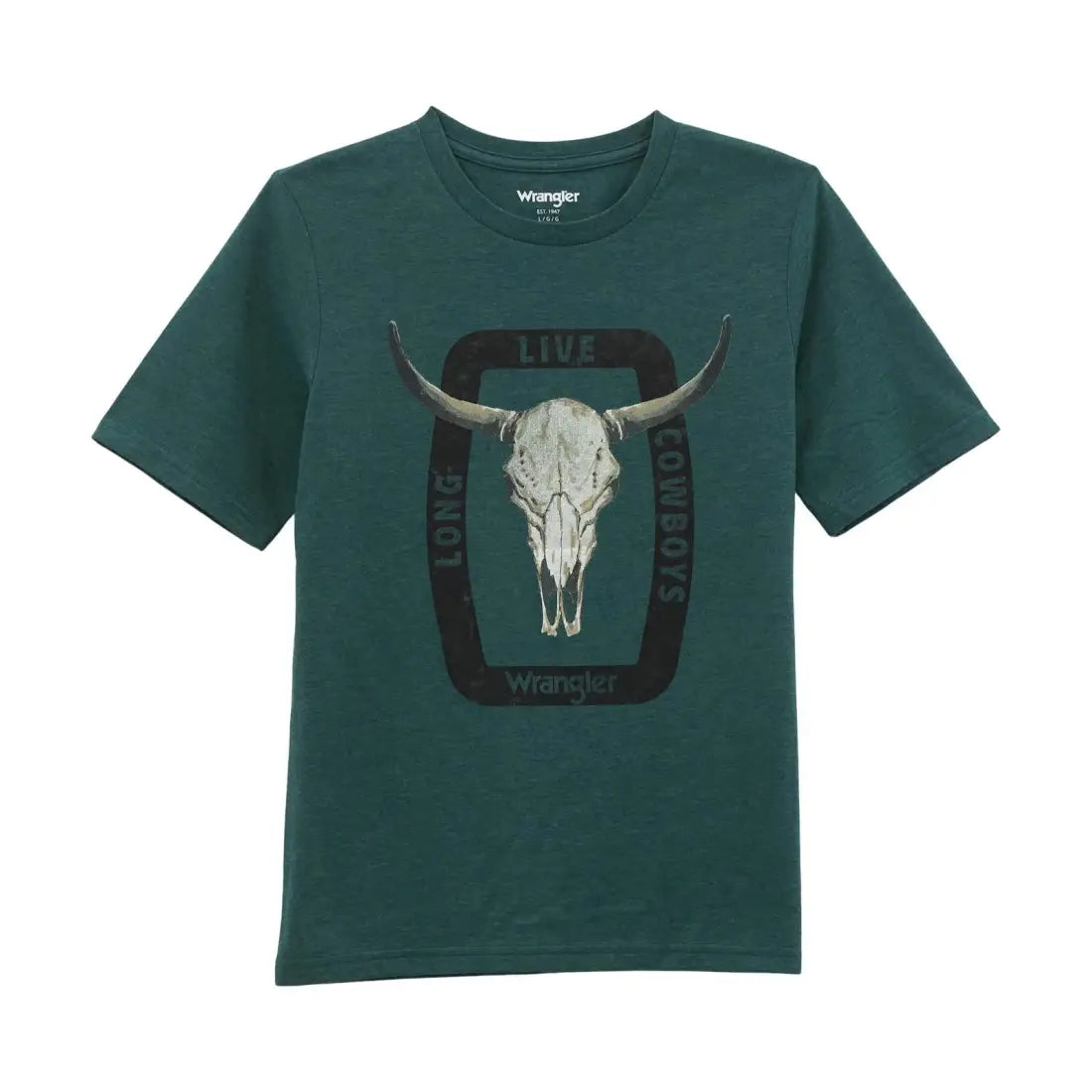 Wrangler Boy’s Heather Sea Moss Longhorn T-Shirt XXSmall Boy’s T-Shirt