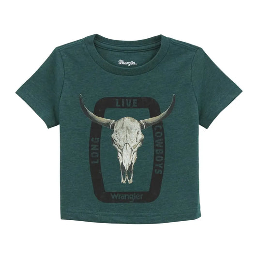 Wrangler Boy’s Infant Heather Sea Moss Longhorn T-Shirt 0-3M Boy’s Infant