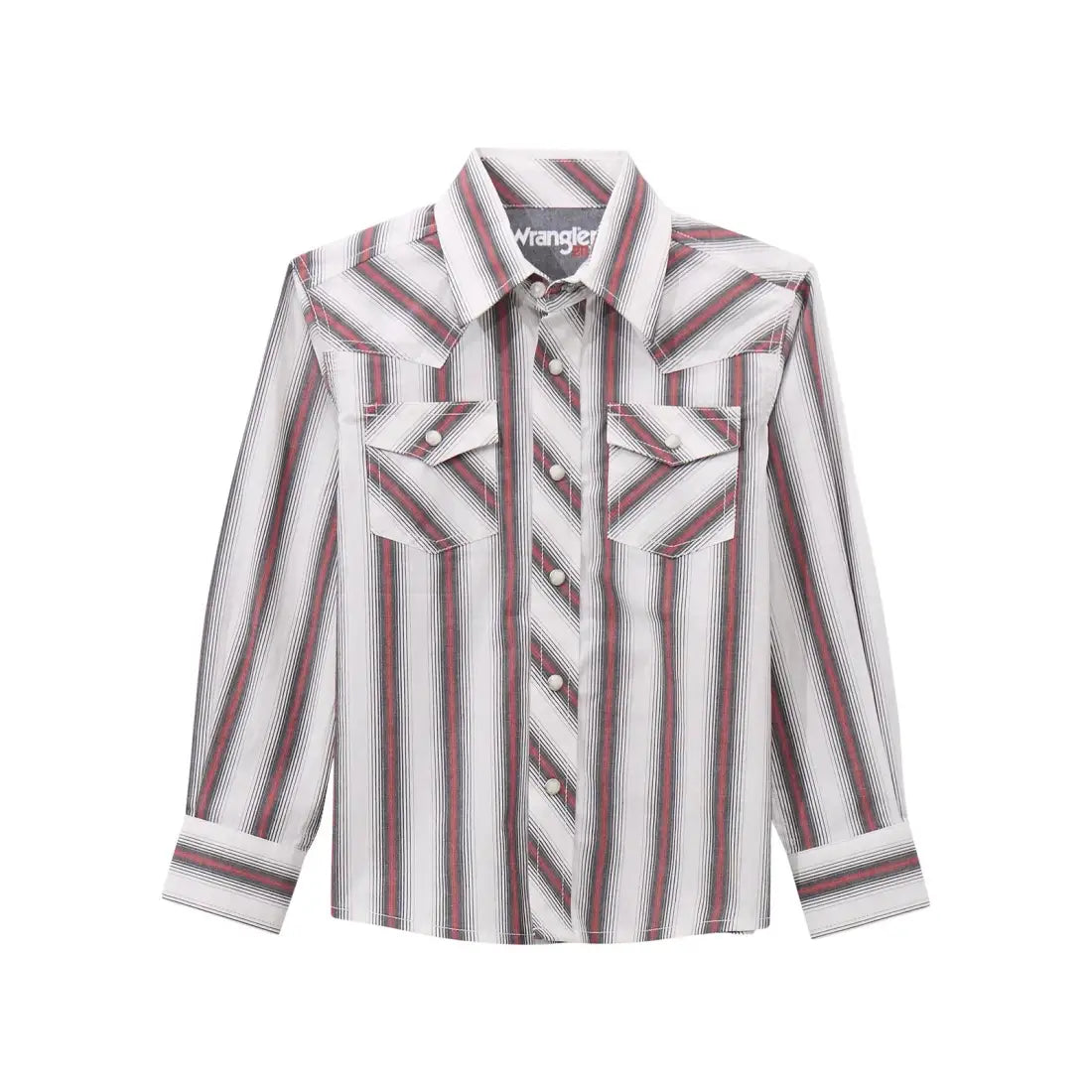 Wrangler Boy’s White Multi Stripe 20X Competition Western Shirt Boy’s Western