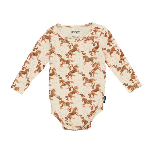 Wrangler Girl’s Infant Paisley Horse Bodysuit Girl’s Infant