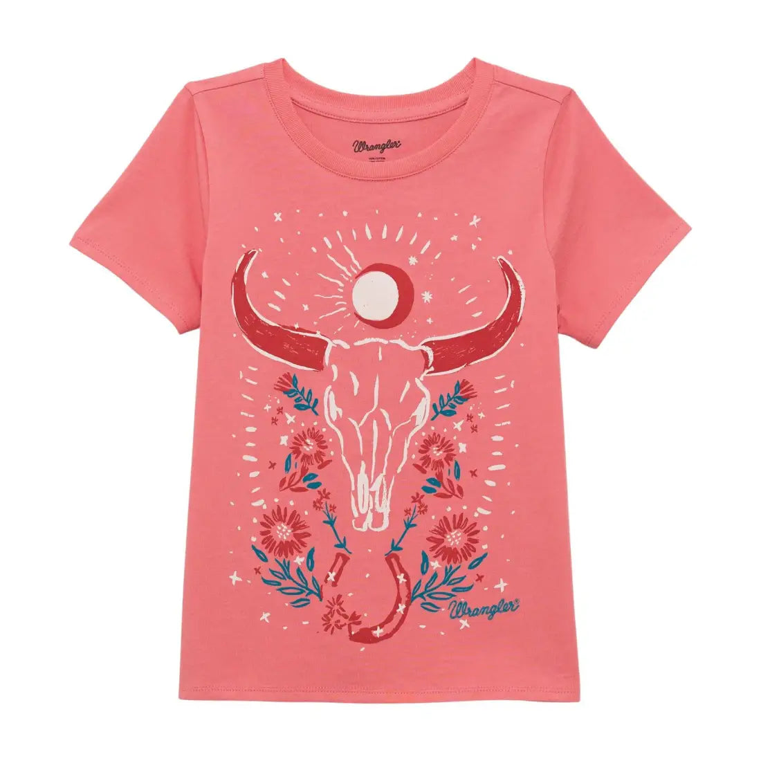 Wrangler Girl’s Red/Pink Longhorn T-Shirt XSmall Girl’s T-Shirt