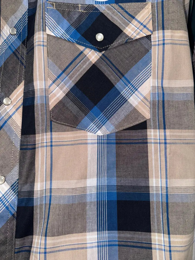 Wrangler Men’s Big & Tall Assorted Sport Western Shirts XLarge Tall / Blue/Tan/Black Large Plaid Men’s Extended Sizes