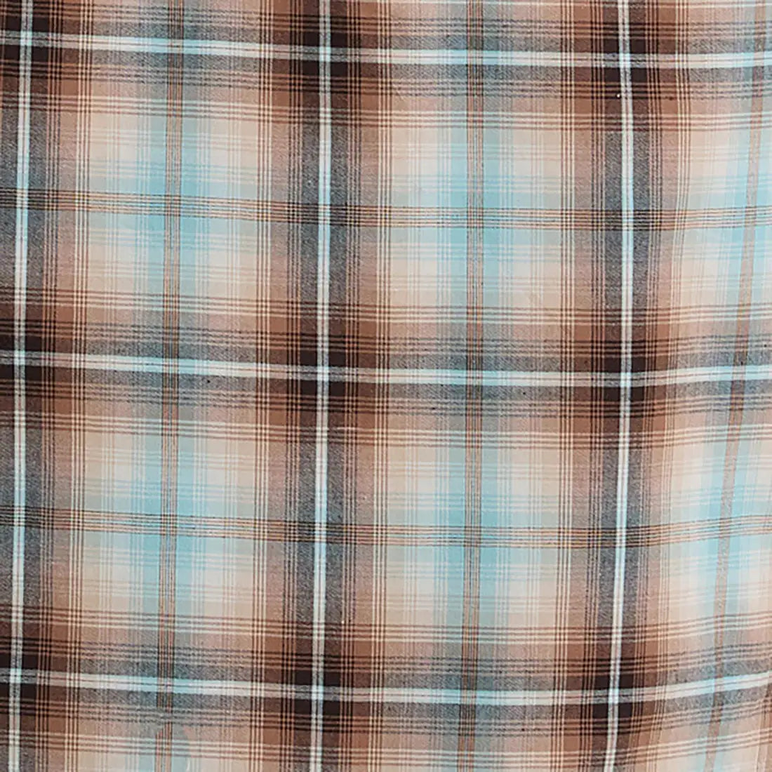 Wrangler Men’s Big & Tall Retro Brown & Turquoise Plaid Western Shirt Men’s Extended Sizes