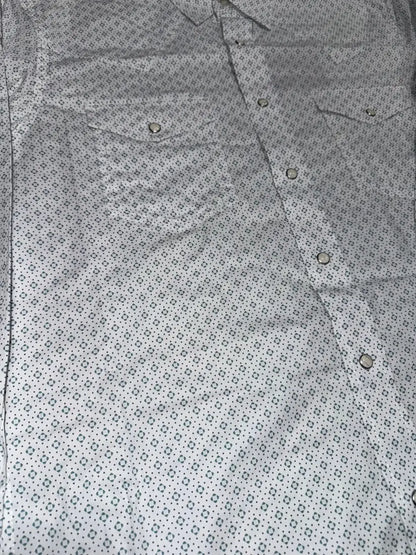 Wrangler Men’s Big & Tall White Turquoise Diamond 20X Competition Western Shirt Men’s Extended Sizes