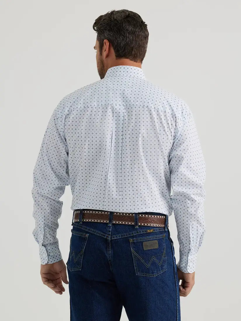 Wrangler Men’s George Strait Quattro Blue Diamond Western Shirt Men’s Western