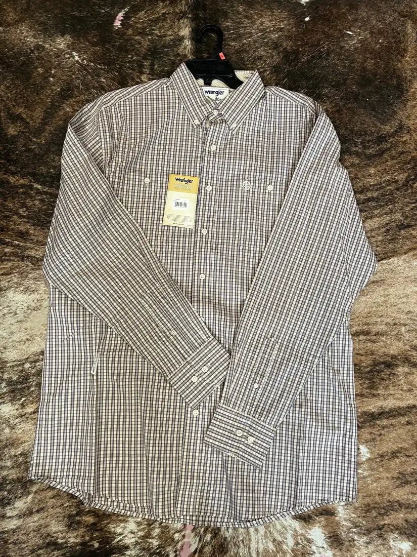 Wrangler Men’s Stone Multi George Strait Western Shirt Men’s Western