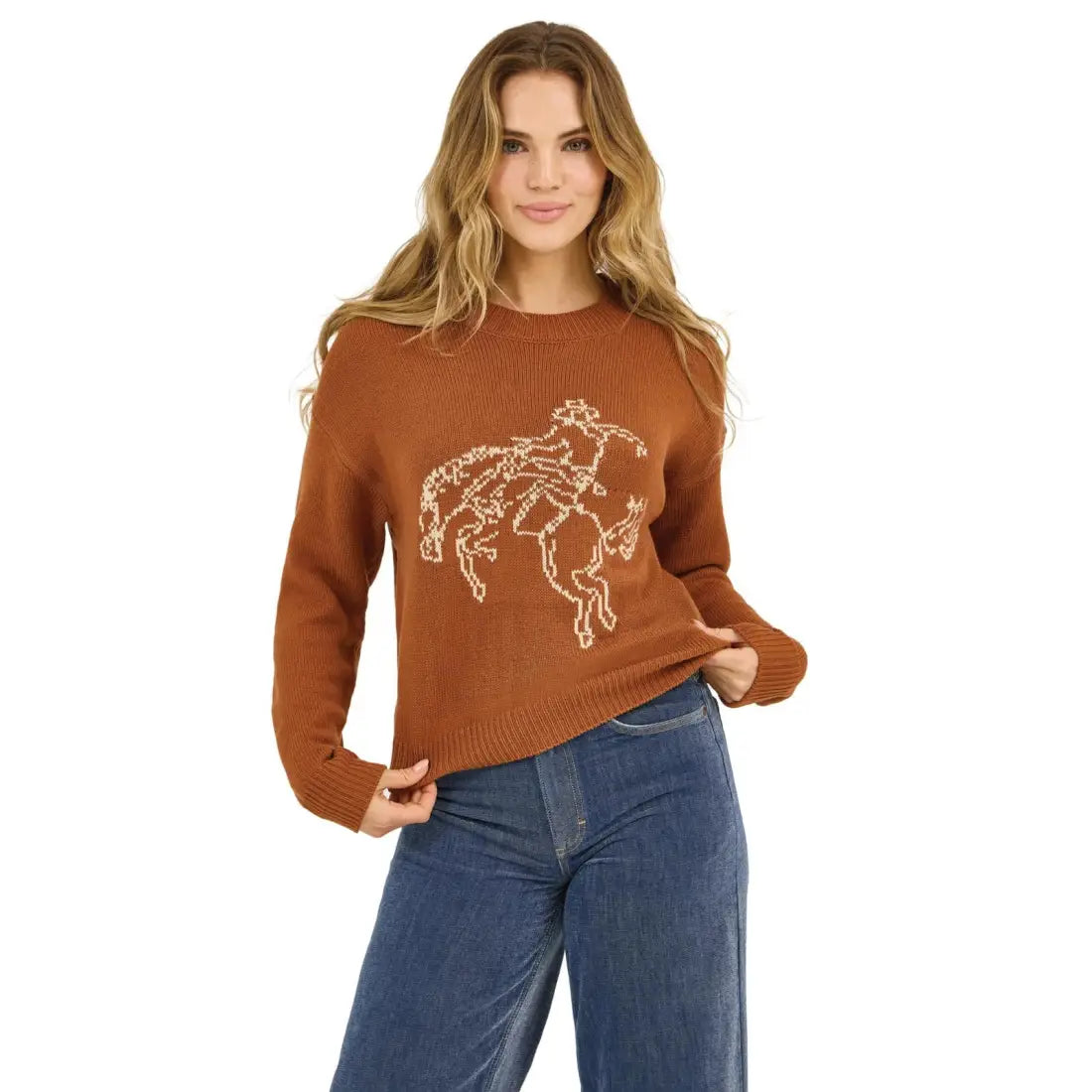 Wrangler Women’s Rust Americana Crew Sweater Women’s Sweater