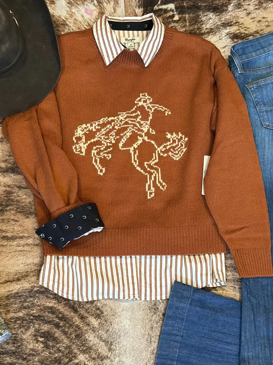 Wrangler Women’s Rust Americana Crew Sweater Women’s Sweater