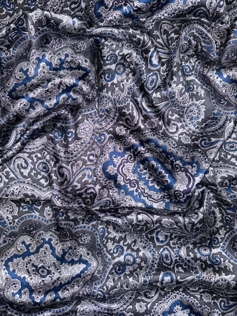 Wyoming Traders Paisley Silk Wild Rag Blue / Silver Wild Rags & Scarves
