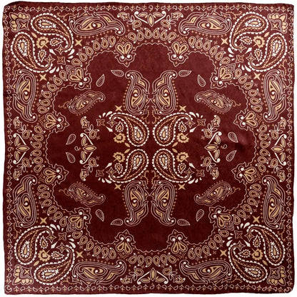 Wyoming Traders Paisley Silk Wild Rag Burgundy / White Wild Rags & Scarves