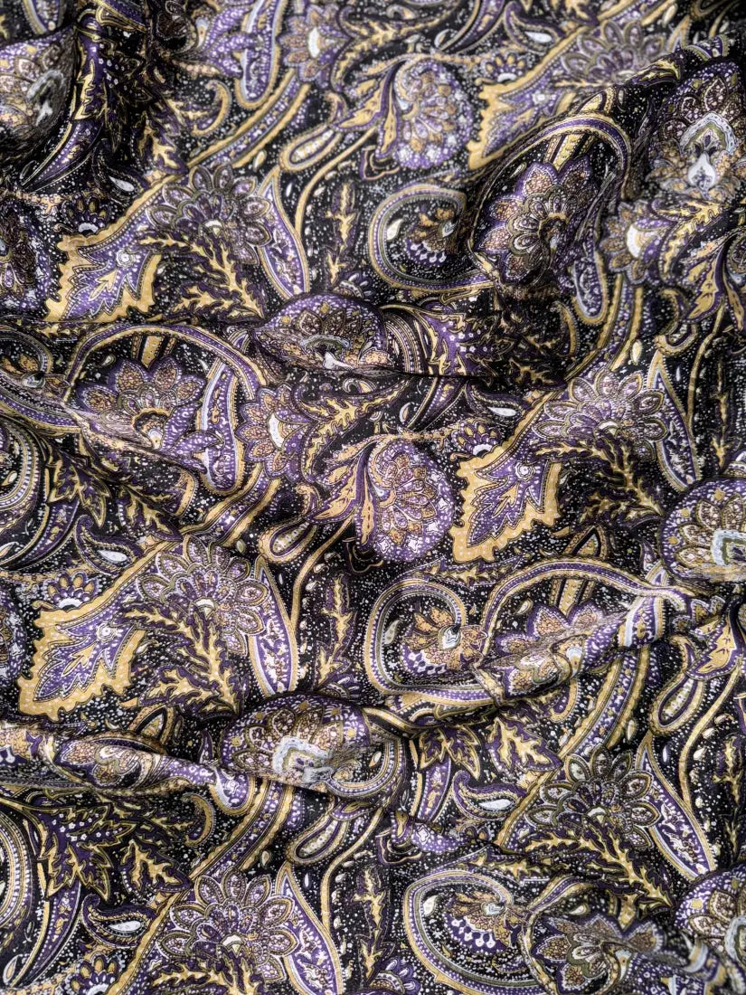 Wyoming Traders Paisley Silk Wild Rag Gold / Purple Wild Rags & Scarves