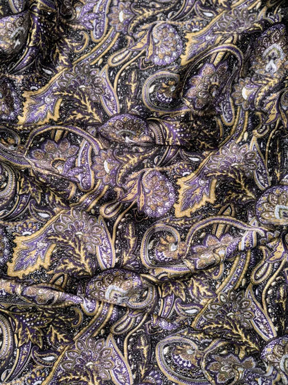 Wyoming Traders Paisley Silk Wild Rag Gold / Purple Wild Rags & Scarves
