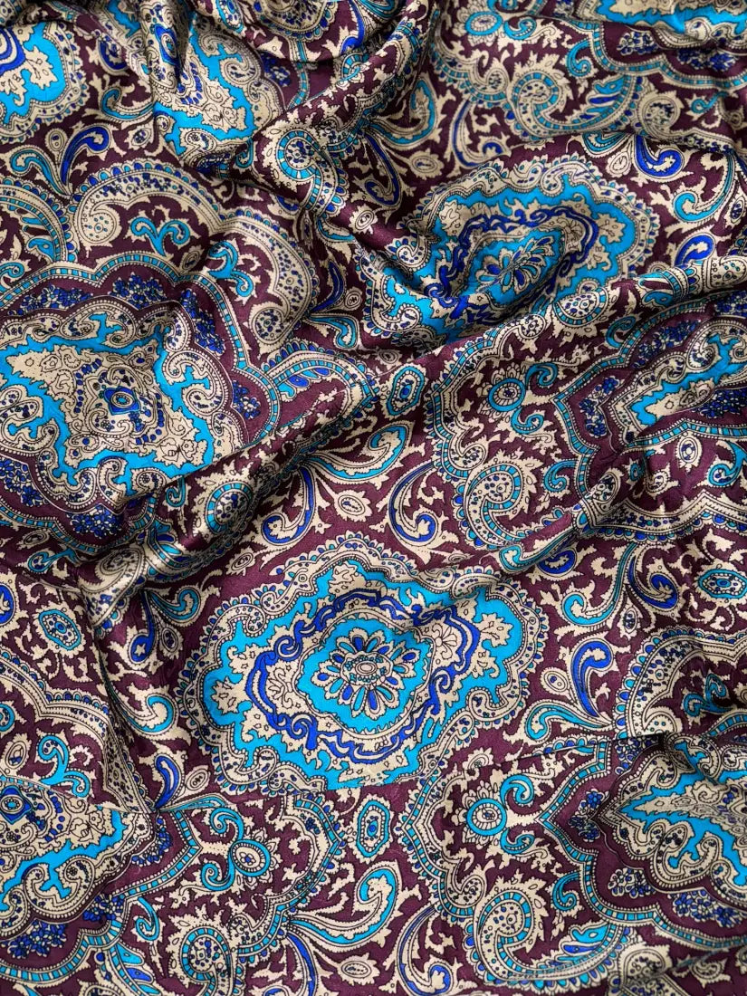 Wyoming Traders Paisley Silk Wild Rag Maroon / Beige / Blue Wild Rags & Scarves