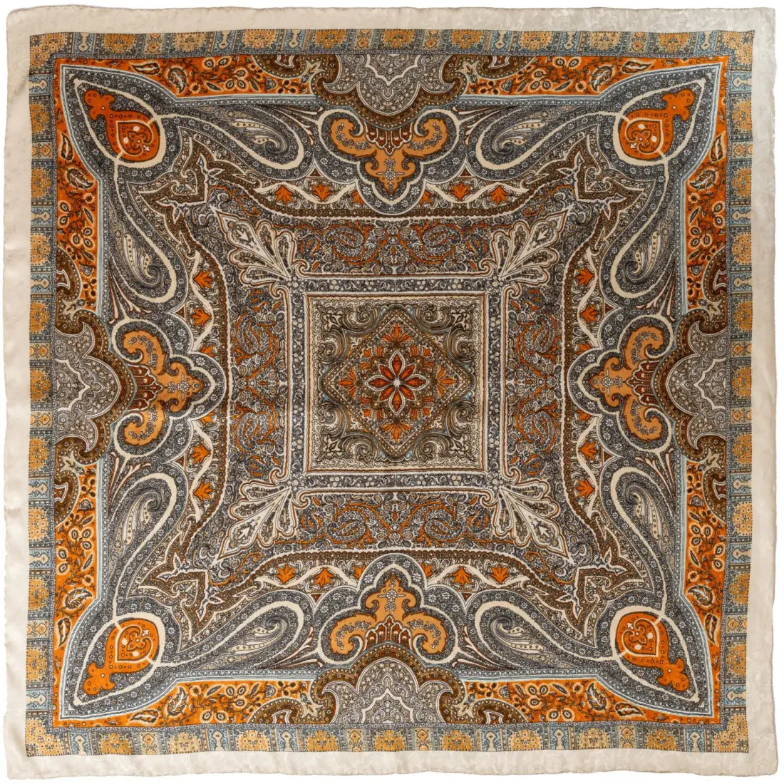 Wyoming Traders Paisley Silk Wild Rag Orange / Ivory Wild Rags & Scarves