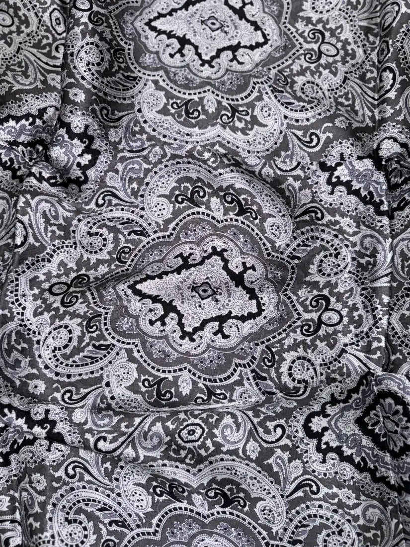 Wyoming Traders Paisley Silk Wild Rag Silver / Black Wild Rags & Scarves