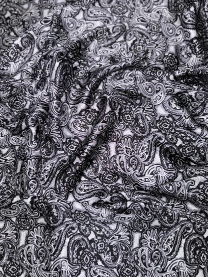 Wyoming Traders Paisley Silk Wild Rag Silver / Smoke Wild Rags & Scarves