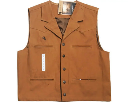 Wyoming Traders Youth Bronco Canvas Vest 10-12 / Cinnamon Boy’s Vest