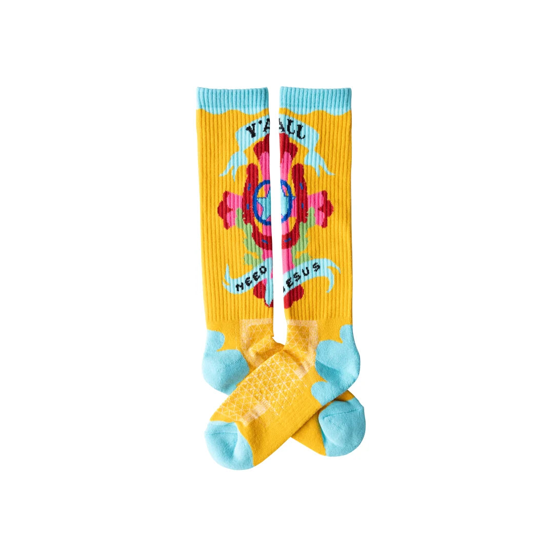Lucky Chuck : Y'all Need Jesus Performance Boot Socks