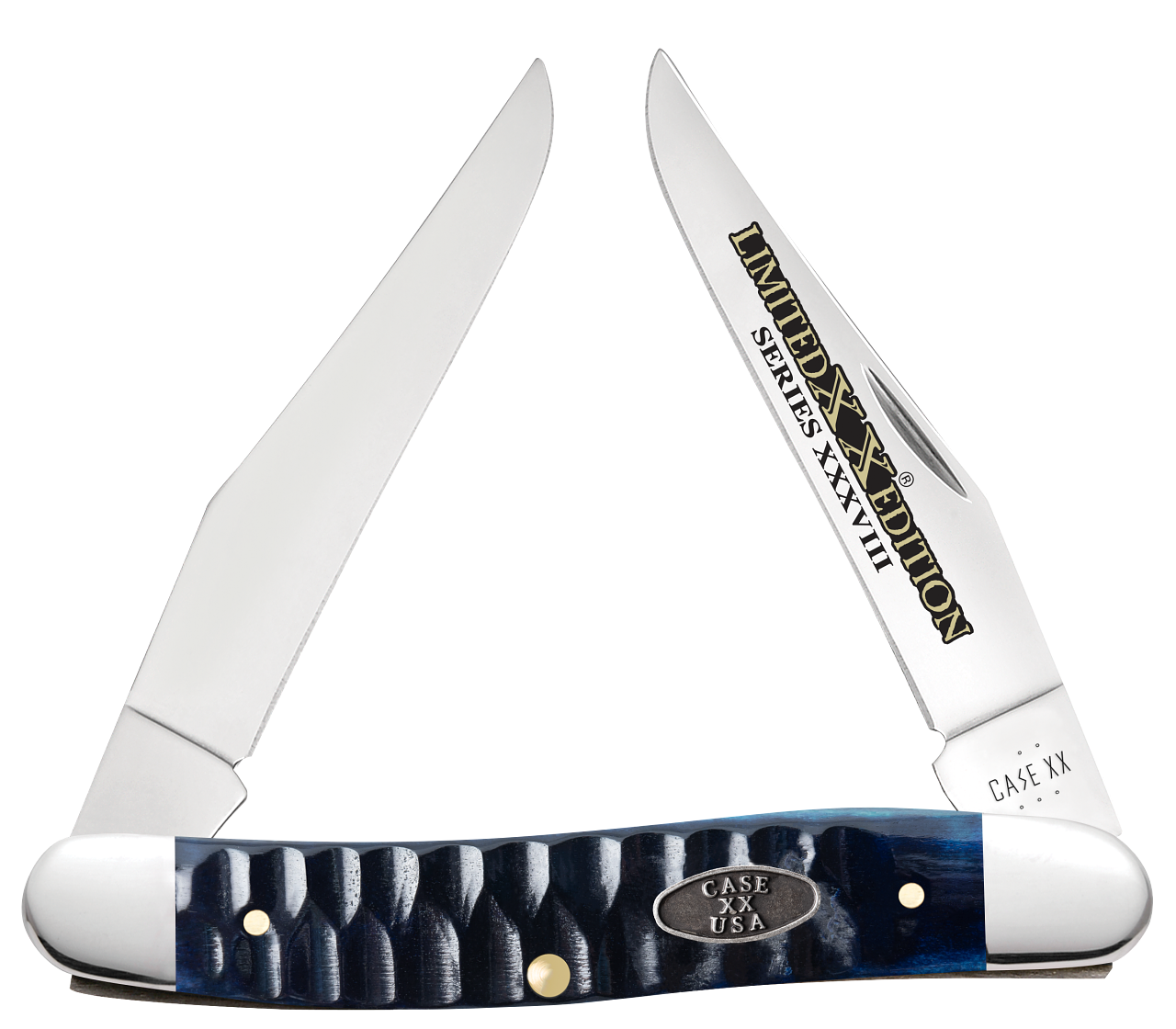 Case Muskrat Limited Edition Gator Jig Ocean Blue Bone Stainless Pocket Knife
