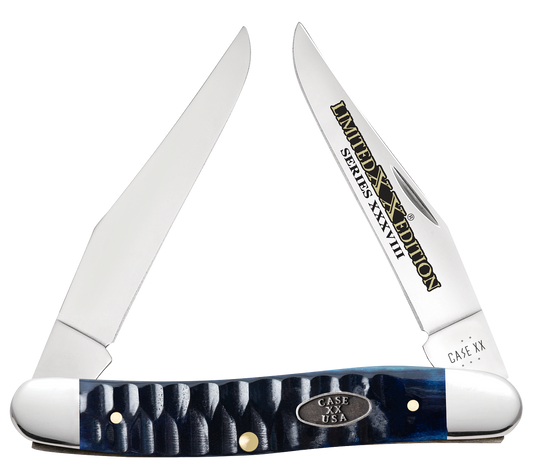 Case Muskrat Limited Edition Gator Jig Ocean Blue Bone Stainless Pocket Knife
