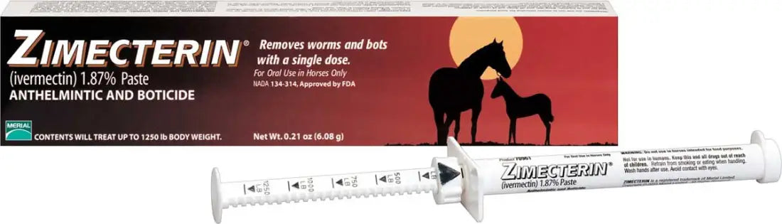 Zimecterin Paste Horse Dewormer (1.87% Ivermectin) Equine Dewormer