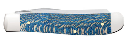Case Blue Sycamore Wood Smooth Mini Trapper Knife