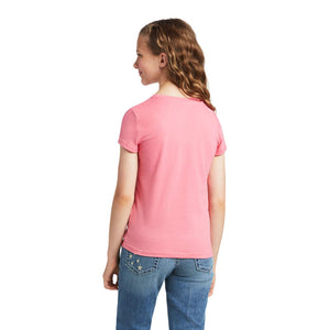 Ariat Girl's Pink/Confetti Bordered Logo T-Shirt