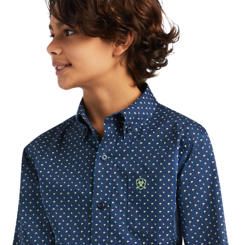 Ariat Boy's Blue Geo Dante Western Shirt