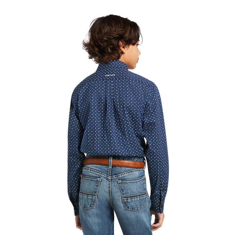 Ariat Boy's Blue Geo Dante Western Shirt