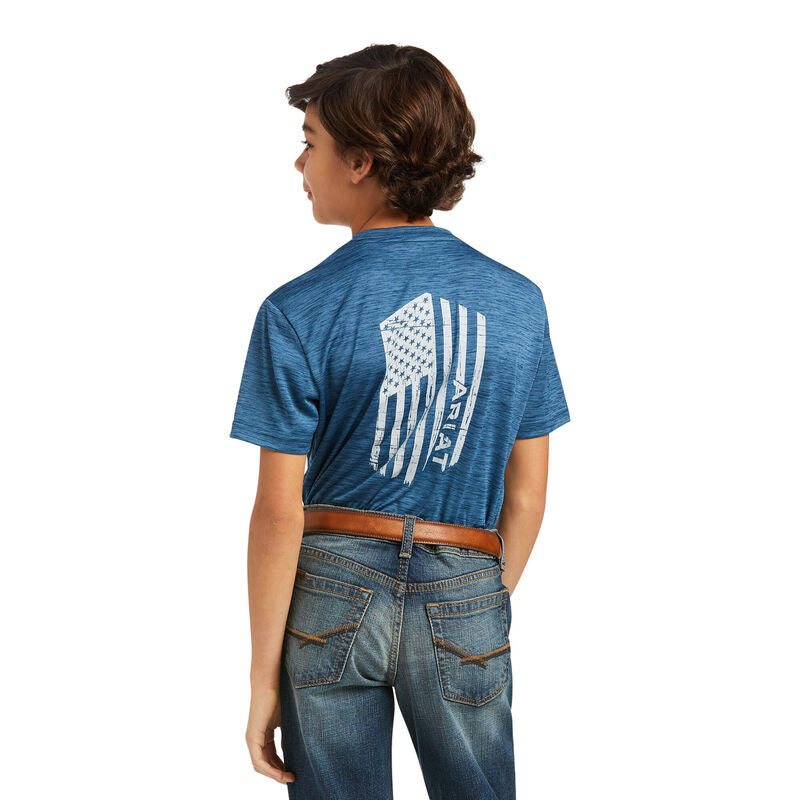 Ariat Boy's TEK Vertical Flag T-Shirt