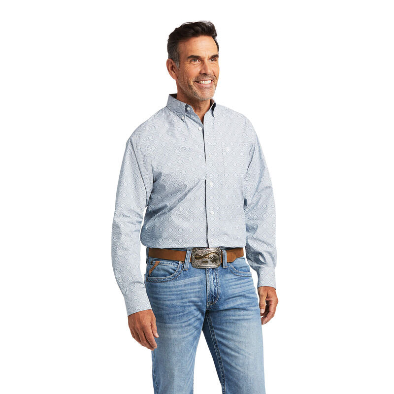 Ariat Men's White & Gray Tobin Western Shirt