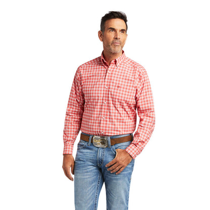 Ariat Men's Pro Series Orange Plaid Teddy Western Shirt