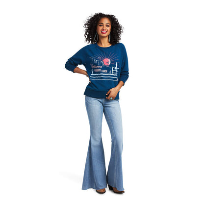 Ariat Women's Paradise Ranch Blue Nights Crew Neck