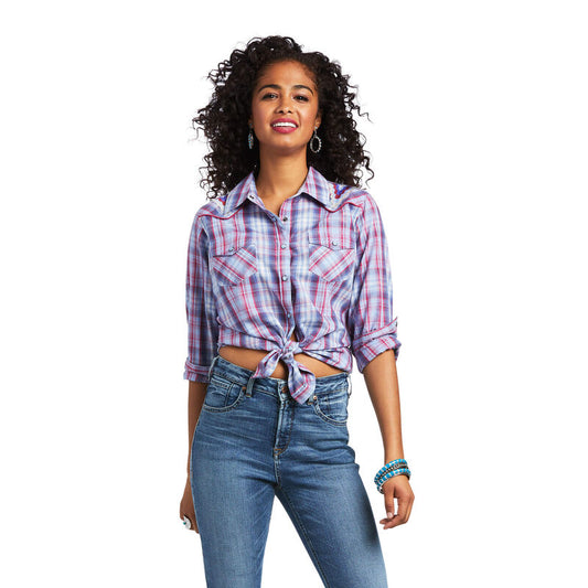 Ariat Women's Cornflower Plaid Western Shirt