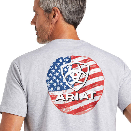 Ariat Men's Athletic Heather Gray Circle Logo T-Shirt