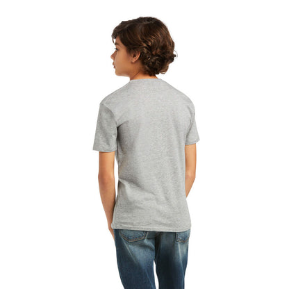 Ariat Boy's Heather Gray Red Logo T-Shirt