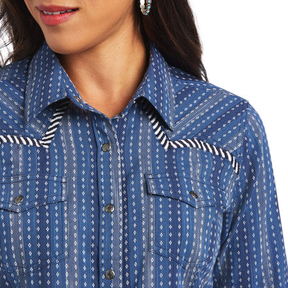 Ariat Women's REAL Darling Chambray Dobby Blue Shirt