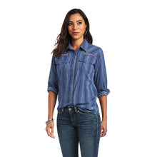 Load image into Gallery viewer, Ariat Women&#39;s REAL Darling Chambray Dobby Blue Shirt
