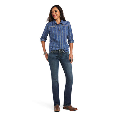 Ariat Women's REAL Darling Chambray Dobby Blue Shirt