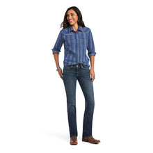 Load image into Gallery viewer, Ariat Women&#39;s REAL Darling Chambray Dobby Blue Shirt
