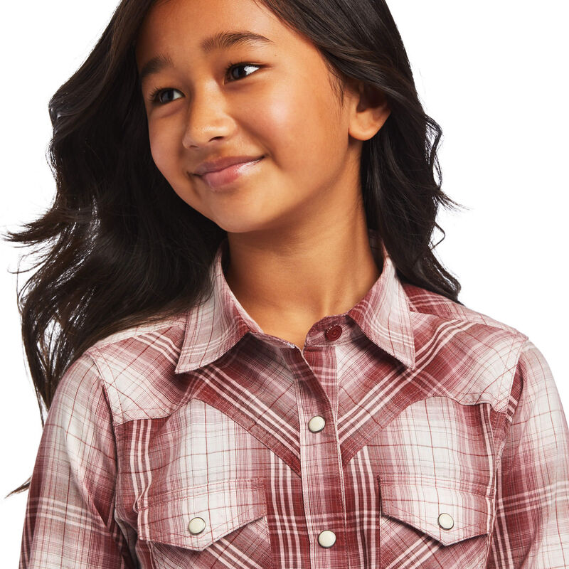 Ariat Girl's REAL Russett Plaid Western Shirt