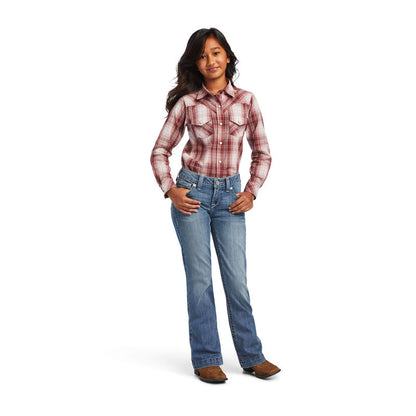 Ariat Girl's REAL Russett Plaid Western Shirt