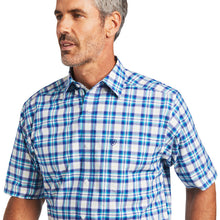 Load image into Gallery viewer, Ariat Men&#39;s Pro Series Blue Plaid Isai Short Sleeve Western Shirt
