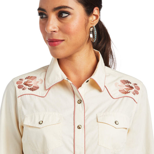 Ariat Women's REAL Georgia White Swan Western Shirt