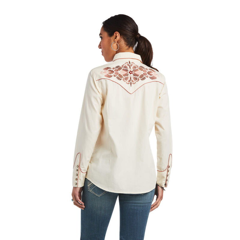 Ariat Women's REAL Georgia White Swan Western Shirt