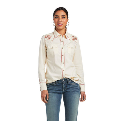 Ariat Women's REAL Georgia White Swan Western Shirt