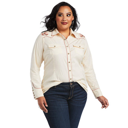 Ariat Women's REAL Georgia White Swan Western Shirt